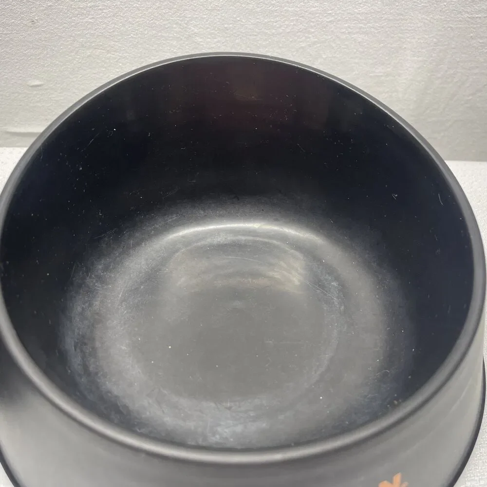 Princeton University Dog Bowls Set of 2 Pet Food Water Plastic Orange Black EUC